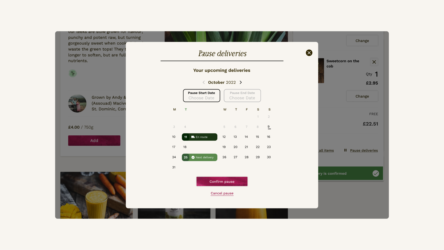Final design screens